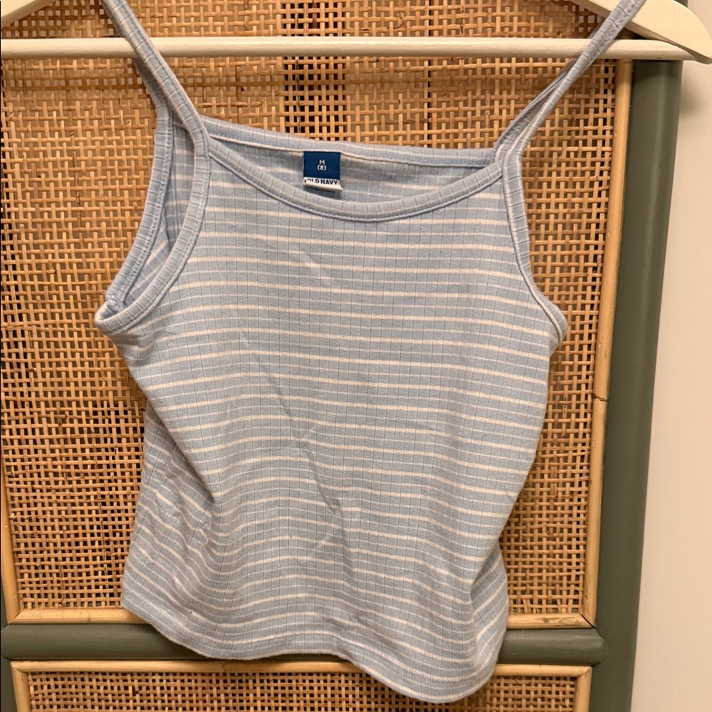 Old Navy Light Blue Striped Camisole Tank